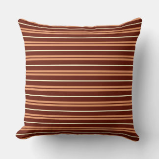 Coussin Motif rayé marron