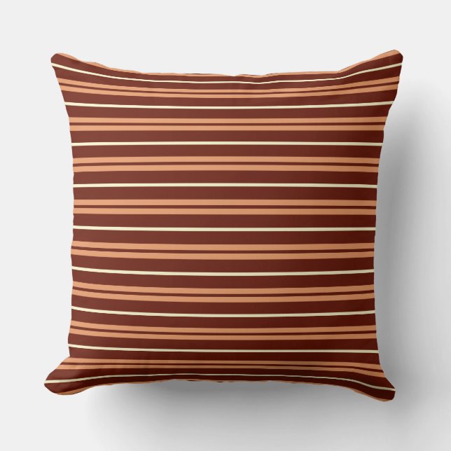Coussin Motif rayé marron (Recto)