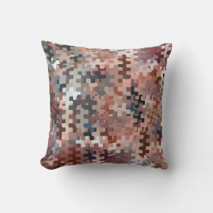 Coussin Motif rayé multicolore ton terre