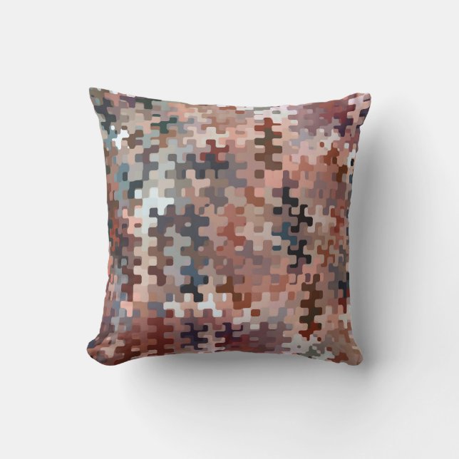 Coussin Motif rayé multicolore ton terre (Recto)