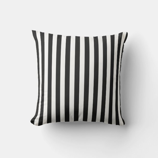 Coussin Motif rayé noir et blanc (Recto)