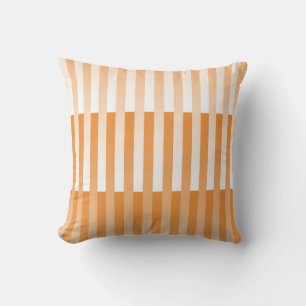 Coussin Motif rayé orange et blanc
