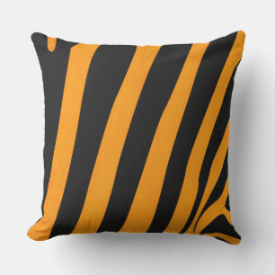 Coussin Motif rayé orange et noir cool