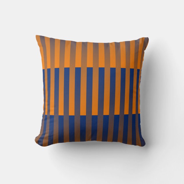 Coussin Motif rayé orange et violet (Recto)