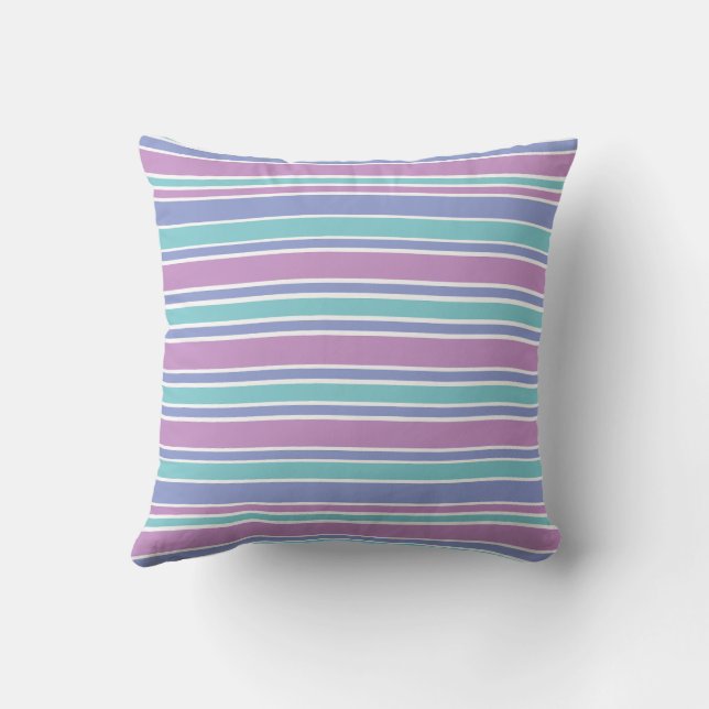 Coussin Motif rayé pastel (Verso)