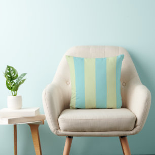 Coussin Motif rayé pastel doux - Citron Crème & Bernicle