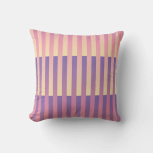 Coussin Motif rayé rose violet jaune