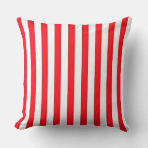 Coussin Motif rayé rouge et blanc vibrant