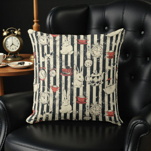 Coussin Motif rayé rustique Alice foncé