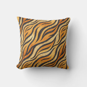Coussin Motif rayé tigre audacieux – Impression d'animal e