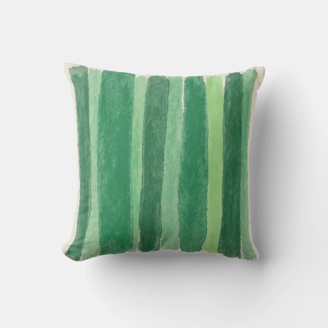 coussin motif rayé vert (Recto)