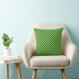 Coussin Motif rayé vert noir