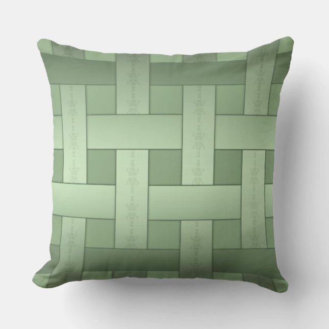Coussin Motif rayé vert sans couture soie bordée moderne u (Recto)