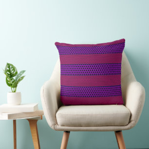 Coussin Motif rayé violet et magenta