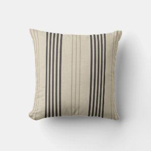 Coussin Motif rayure à petits carreaux au charbon classiqu