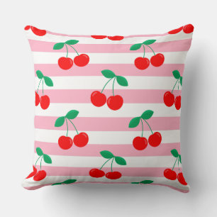 Coussin Motif Rayure Cerise – Cadeau & Décoration de Fruit