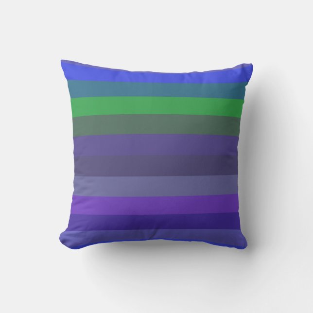 Coussin Motif rayure rétro à ton joyau gras (Recto)