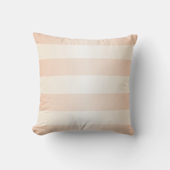 Coussin Motif rayures abricot pastel (Recto)