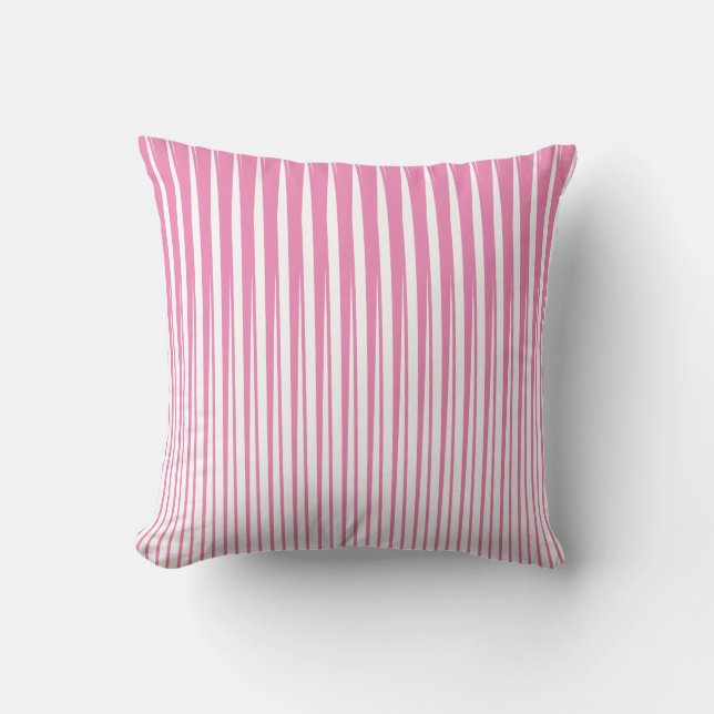 Coussin Motif rayures blanches roses ombré moderne mignon  (Recto)