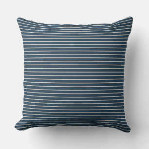 Coussin Motif rayures bleues et blanches de style nautique