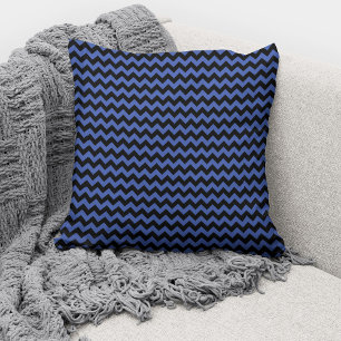 Coussin Motif rayures chevron bleu de cobalt moderne