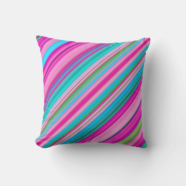 Coussin Motif rayures couleurs arc-en-ciel vives-21056 (Recto)