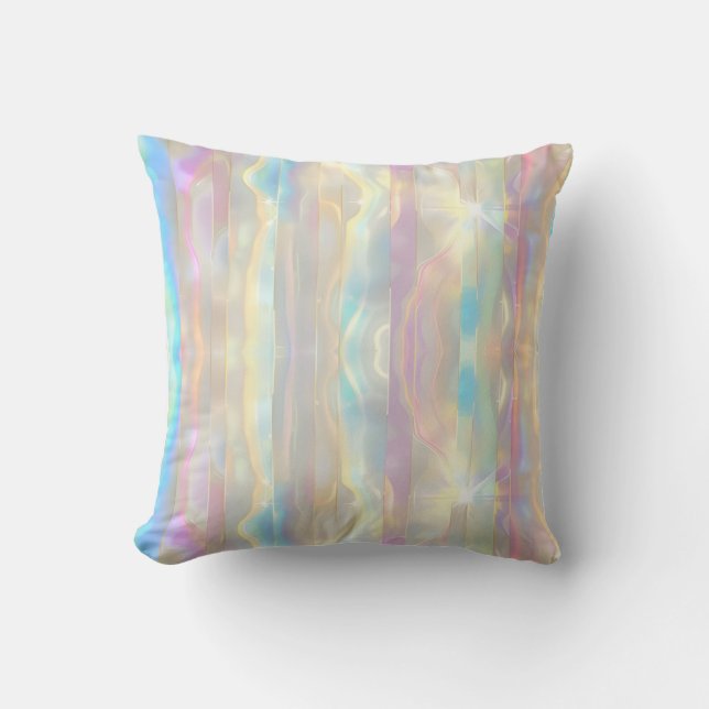 Coussin Motif rayures iridescentes scintillantes couleurs  (Recto)