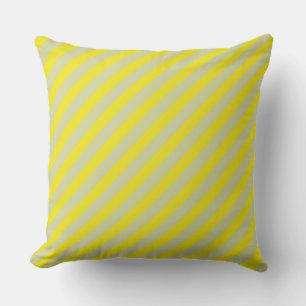Coussin Motif rayures jaune et crème Prêt pour le printemp
