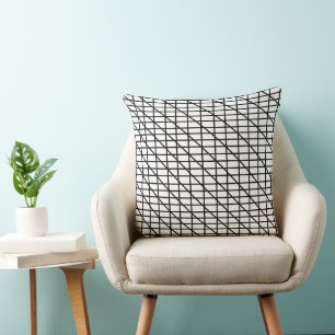 Coussin Motif Rayures Noir et Blanc