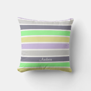 Coussin Motif rayures pastel personnalisé