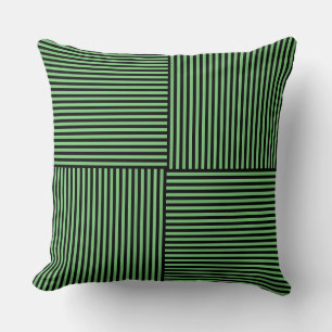Coussin Motif rayures vert noir