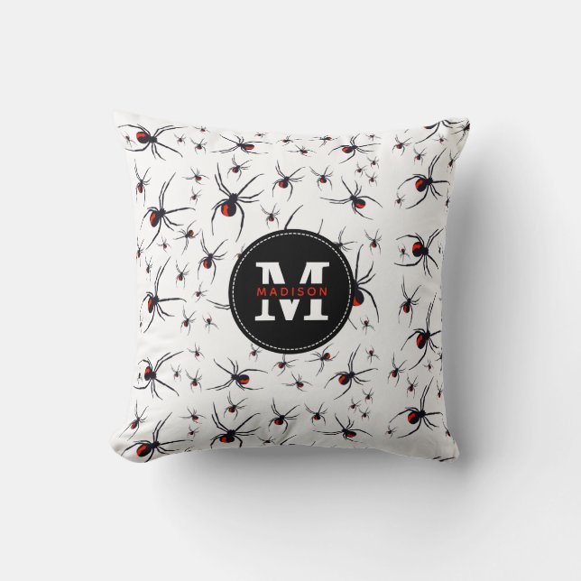 Coussin Motif Red & Black Spider Monogrammé (Recto)