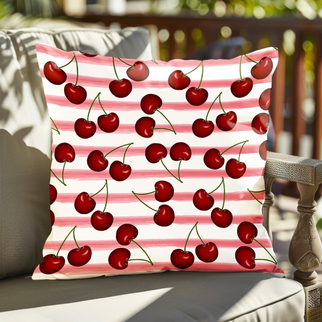 Coussin Motif Red Cherries été (Créateur téléchargé)
