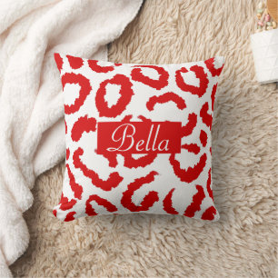 Coussin Motif Red Leopard