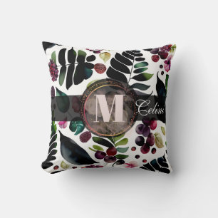Coussin Motif répétable à l'aquarelle de belles fleurs