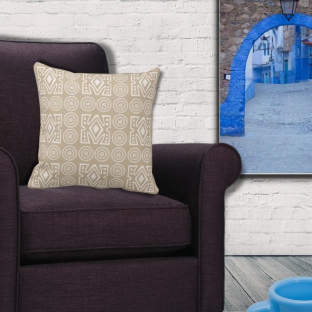 Coussin Motif répété couleur sable africain inspiré (Créateur téléchargé)