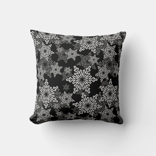 Coussin Motif répété | Flèche De Neige Noir Et Blanc (Recto)
