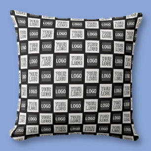 Coussin Motif répétitif de deux logos ou images