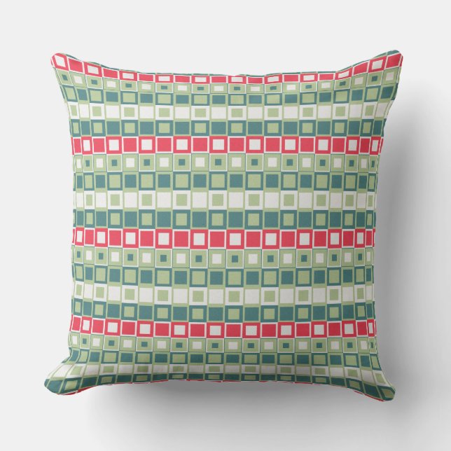 Coussin Motif rétro à blocs carrés (Recto)