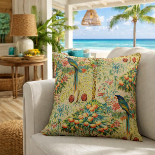 Coussin Motif rétro Art nouveau de perroquets par Walter C