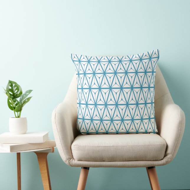 Coussin Motif rétro atomique bleu (Chaise)
