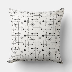 Coussin Motif Rétro Atomique Moderne du Milieu du Siècle N