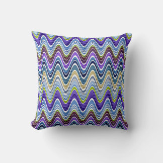 Coussin Motif Retro Chevron et Wavy Stripes