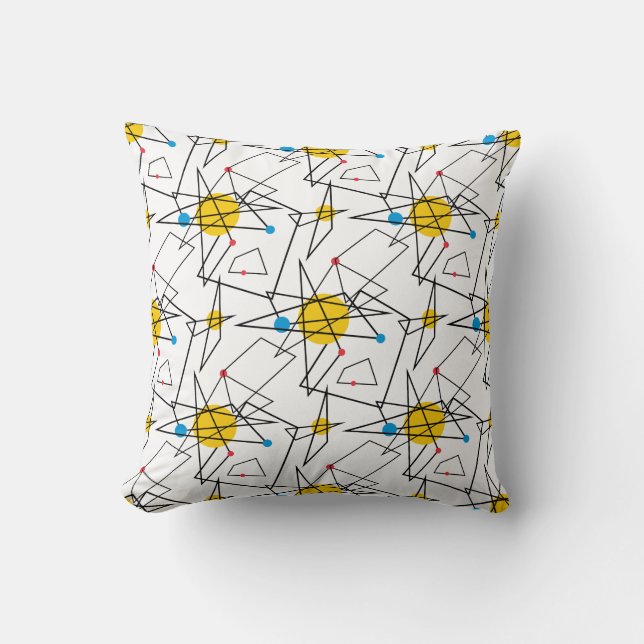 Coussin Motif rétro géométrique angulaire (Recto)