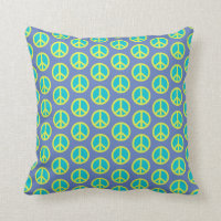 Motif rétro hippie de paix en bleu  