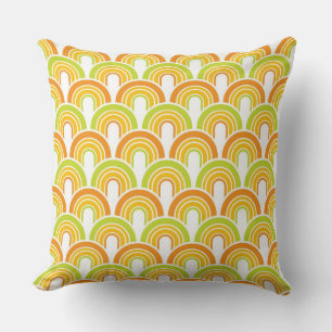 Coussin Motif rétro jaune orange citron 50