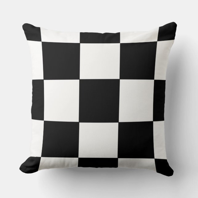 Coussin Motif Retro noir et blanc (Recto)