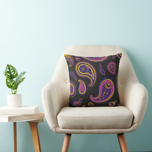 Coussin Motif Retro Paisley (Chaise)