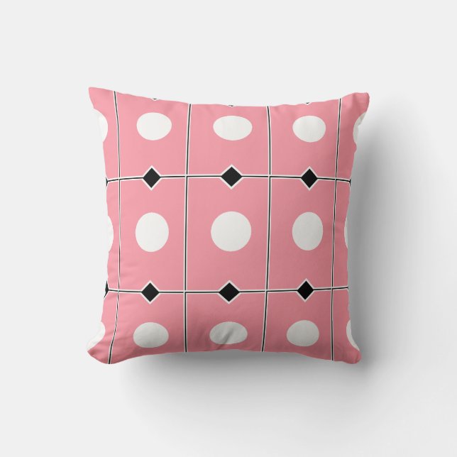 Coussin Motif Rétro Rose (Recto)