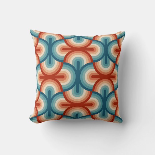 Coussin Motif Retro Summer Rainbow Stripes (Recto)